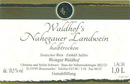 <br>Nr. 10<br>Nahegauer Landwein<br>halbtrocken