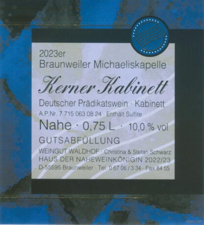 <br>Nr. 12<br>Kerner<br>Kabinett<br>frisch, harmonisch