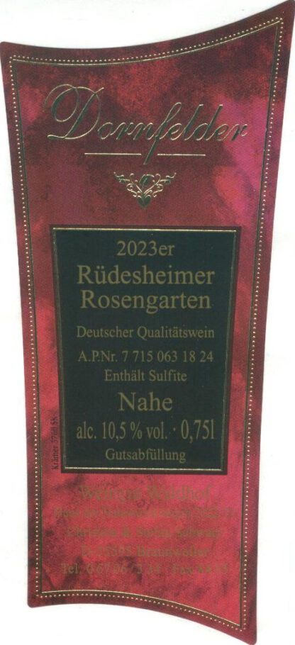 <br>Nr. 22<br>Dornfelder<br>Qualitätswein<br>vollmundig